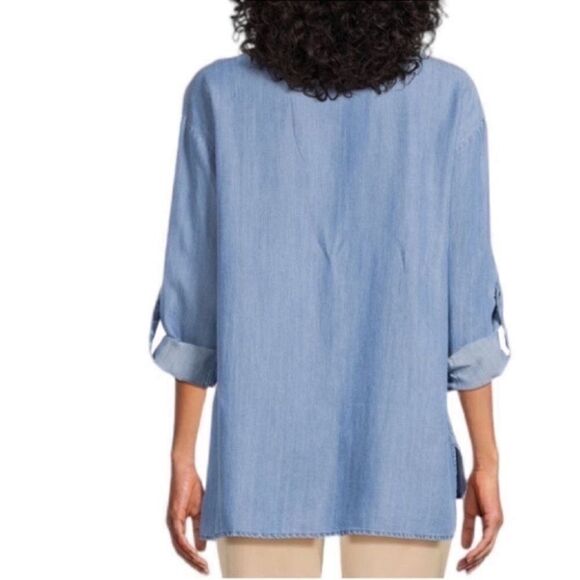 Time & Tru Blue Denim Tunic Top(Size S/4-6) - Picture 2 of 7